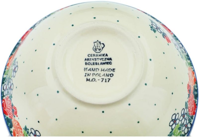 Polmedia Polish Pottery Authentic Polish Pottery 4Piece Place Setting in Springs Arrival Design Handmade in Bolesawiec Poland by Ceramika Artystyczna  Certificate of Authenticity  - Image 4