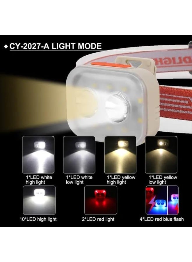 QLIGHT Rechargeable LED Headlamp, Lightweight, Adjustable Headlight Waterproof Headlamps With 6 Modes,Super Bright Head lamp For Camping and Other  Outdoor adventures Like Cycling Hiking Running & Fishing - Image 4