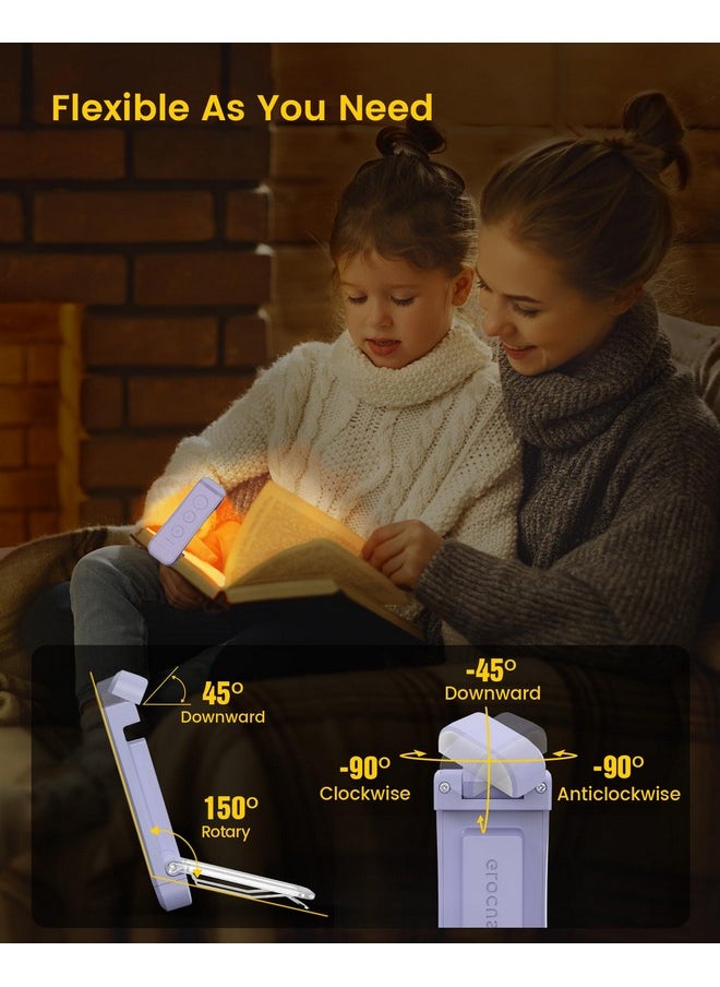 Glocusent - Usb Rechargeable Book Light For Reading In Bed, Portable Clip-On Led Reading Light, 3 Amber Colors & 5 Brightness Dimmable, Compact & Long Lasting, Perfect For Book Lovers, Kids - Image 1