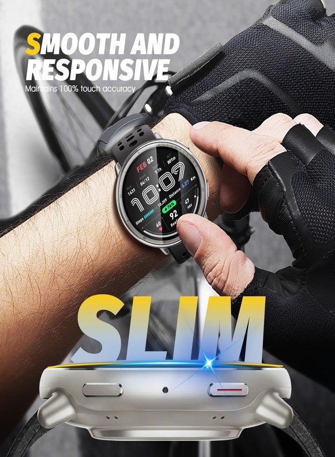 Orzero حماية شاشة ساعة أورزيرو (3 عبوات) متوافقة مع أمازفيت أكتيف 2، PMMA و PET (ليس زجاج مقسى) رقيقة للغاية HD تغطية كاملة حواف منحنية 3D مضادة للخدش - Image 4