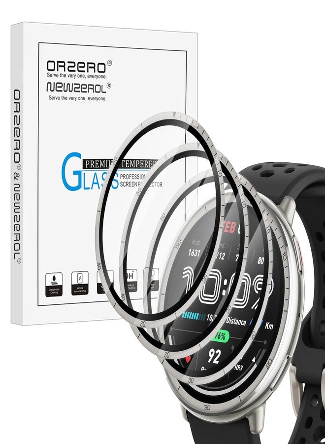 Orzero حماية شاشة ساعة أورزيرو (3 عبوات) متوافقة مع أمازفيت أكتيف 2، PMMA و PET (ليس زجاج مقسى) رقيقة للغاية HD تغطية كاملة حواف منحنية 3D مضادة للخدش - Image 1