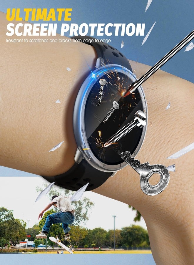 Orzero حماية شاشة ساعة أورزيرو (3 عبوات) متوافقة مع أمازفيت أكتيف 2، PMMA و PET (ليس زجاج مقسى) رقيقة للغاية HD تغطية كاملة حواف منحنية 3D مضادة للخدش - Image 3
