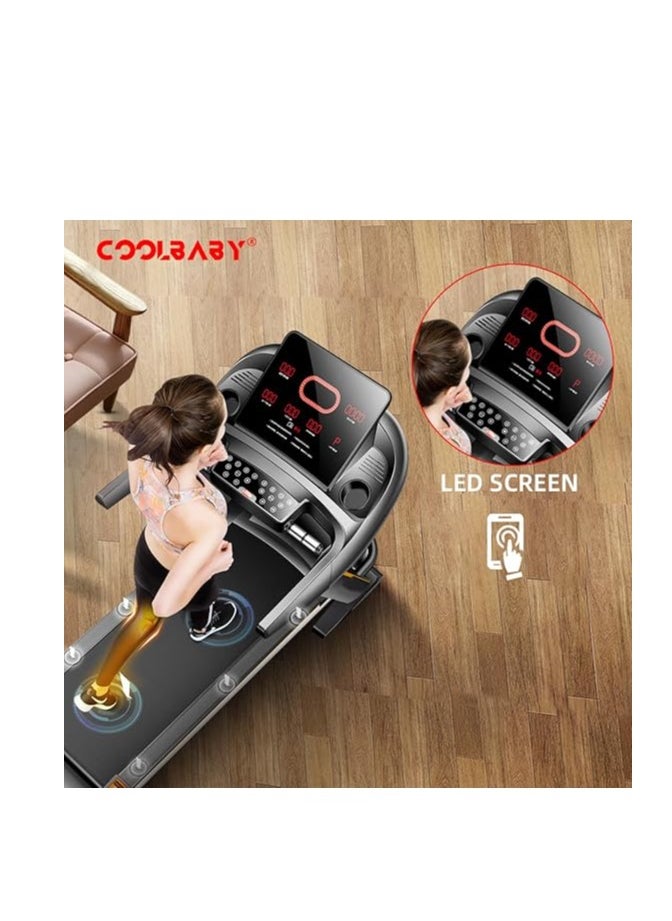 Cool Baby Style Treadmill 4HP Peak Motor Auto Incline Speed ​​Range 1-18 km/h LED Display 150 kg User Weight Hydraulically Foldable Built-in Speaker  - Image 2