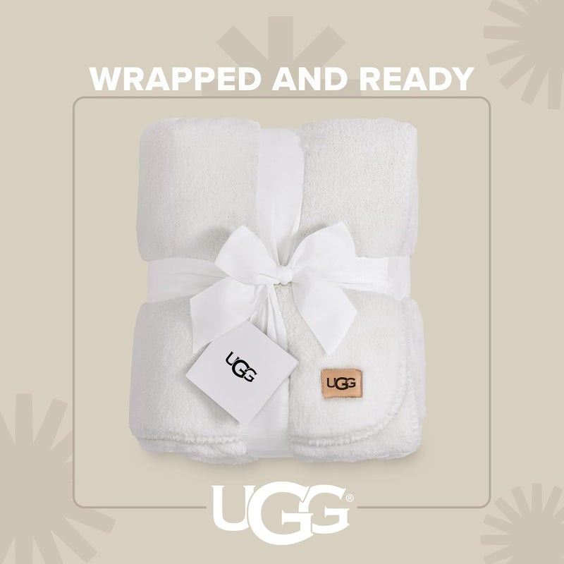 UGG Whitecap Plush Flannel - Oversized Throw Blanket, Coffee - Image 3
