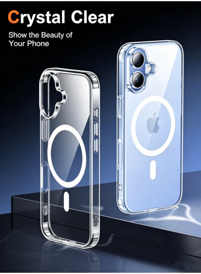Hirospace iPhone 17 Case Magsafe Strong Magnet Upgraded Shutter Button Delay Yellowing iPhone 17 Cover Military-Grade Protection Scratch-Resistant 17 phone case Magnetic Compatible with Magsafe Accessory Clear - Image 2