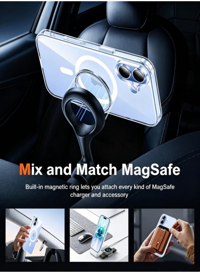 Hirospace iPhone 17 Case Magsafe Strong Magnet Upgraded Shutter Button Delay Yellowing iPhone 17 Cover Military-Grade Protection Scratch-Resistant 17 phone case Magnetic Compatible with Magsafe Accessory Clear - Image 5