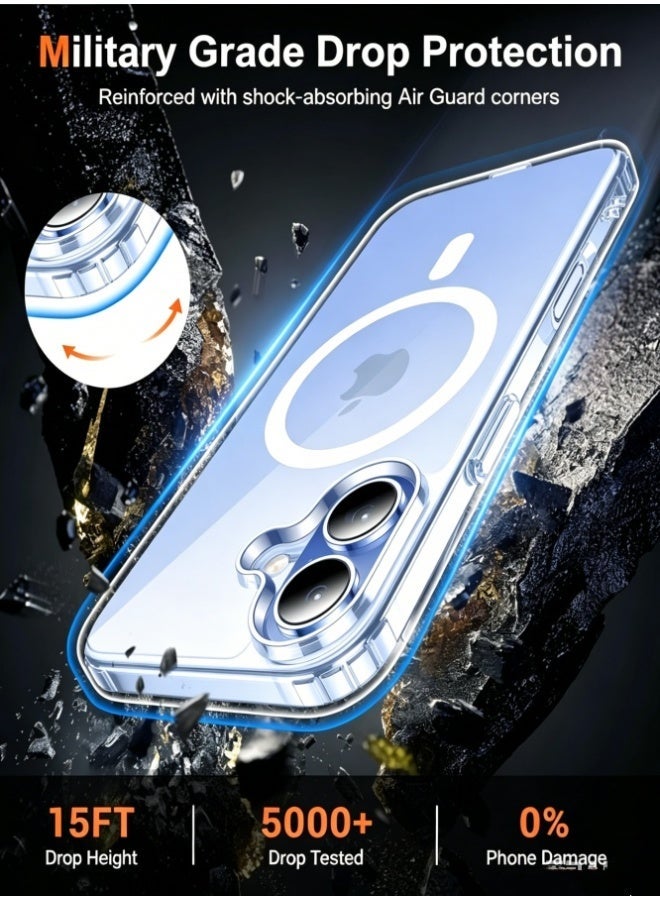 Hirospace iPhone 17 Case Magsafe Strong Magnet Upgraded Shutter Button Delay Yellowing iPhone 17 Cover Military-Grade Protection Scratch-Resistant 17 phone case Magnetic Compatible with Magsafe Accessory Clear - Image 4