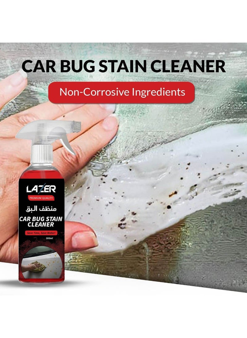 LAZER Lazer Car Bug Stain Remover 500ml, Insect Remover, Removes Dead Bugs, Birds Dropping & Watermarks, Safe From Scratching & Removing Paints, Bonnets, Bumpers, Windows, Windscreens  - Image 4
