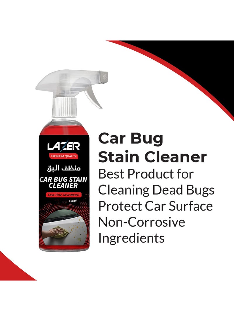 LAZER Lazer Car Bug Stain Remover 500ml, Insect Remover, Removes Dead Bugs, Birds Dropping & Watermarks, Safe From Scratching & Removing Paints, Bonnets, Bumpers, Windows, Windscreens  - Image 3