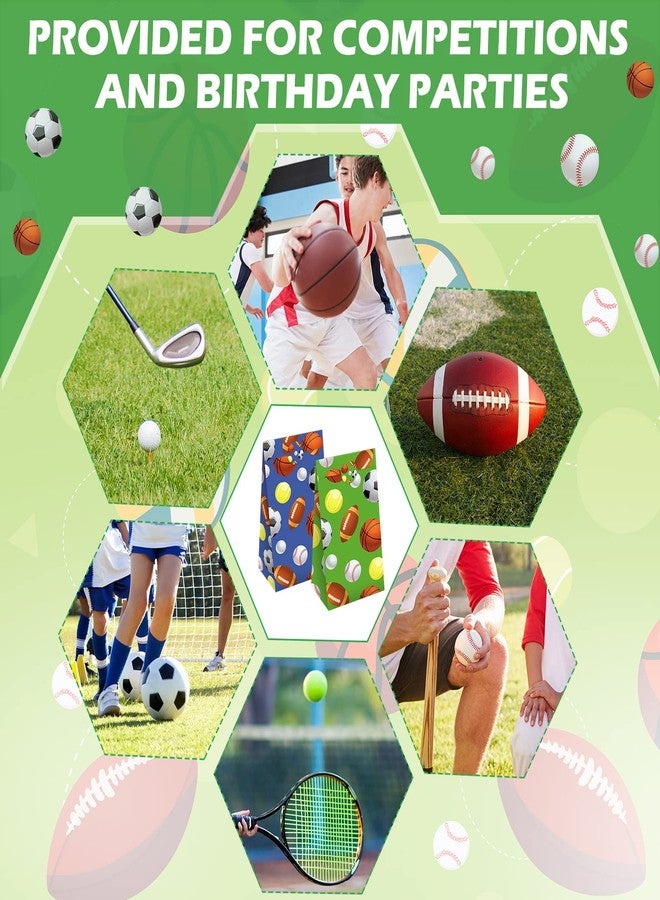 Outus 30 Pcs Sports Goodie Bags Sports Party Favors Soccer Baseball Football Basketball Themed Treat Candy Paper Gift Bags for Birthday Baby Shower Party Supplies Decoration, 9.45 x 5.12 x 3.15 Inches - Image 3