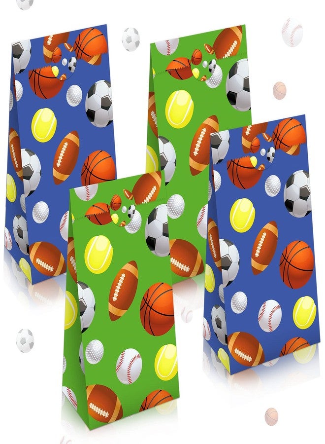 Outus 30 Pcs Sports Goodie Bags Sports Party Favors Soccer Baseball Football Basketball Themed Treat Candy Paper Gift Bags for Birthday Baby Shower Party Supplies Decoration, 9.45 x 5.12 x 3.15 Inches - Image 1
