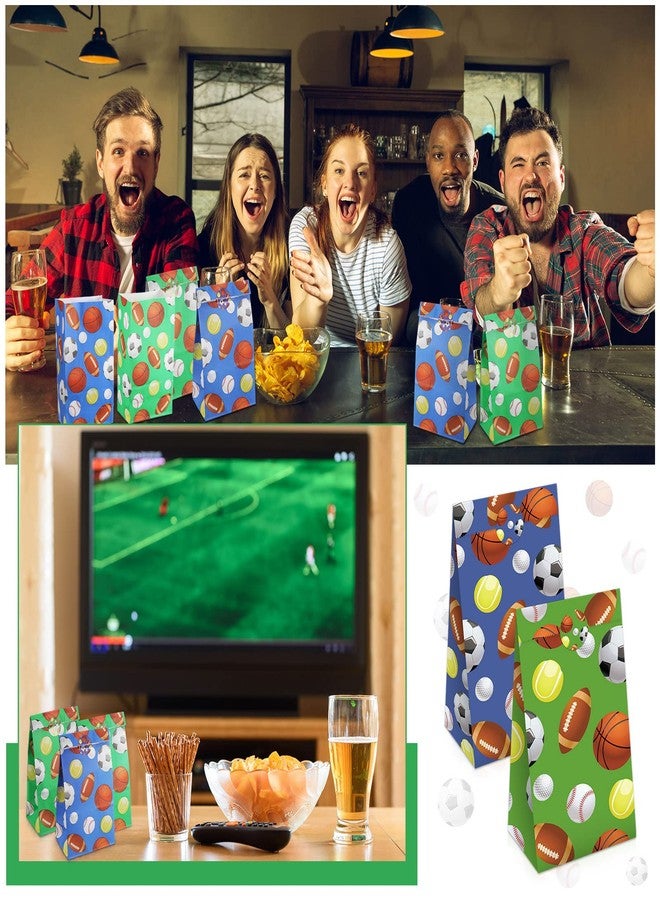 Outus 30 Pcs Sports Goodie Bags Sports Party Favors Soccer Baseball Football Basketball Themed Treat Candy Paper Gift Bags for Birthday Baby Shower Party Supplies Decoration, 9.45 x 5.12 x 3.15 Inches - Image 2