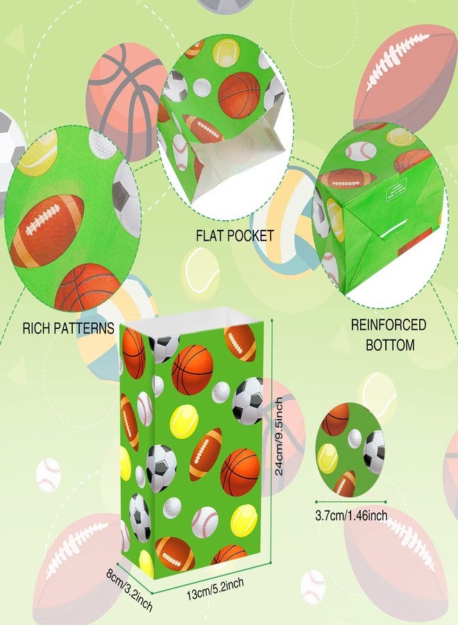 Outus 30 Pcs Sports Goodie Bags Sports Party Favors Soccer Baseball Football Basketball Themed Treat Candy Paper Gift Bags for Birthday Baby Shower Party Supplies Decoration, 9.45 x 5.12 x 3.15 Inches - Image 4