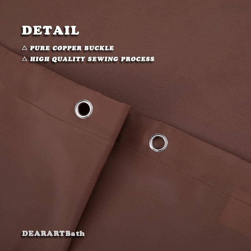 DEARART Brown Shower Curtain for Bathroom, 180cm*180cm Thicken Cloth Fabric with 12 C-Hooks, Hotel Quality, Easy to Install and Machine Washable - Image 4