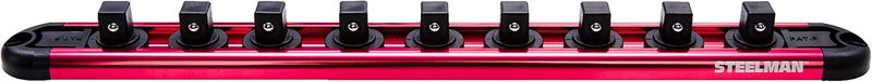 Steelman Socket Holder Organizer, 3/8-inch Drive, 9 Spring Loaded Posts, Magnetic Storage Rail - Image 2