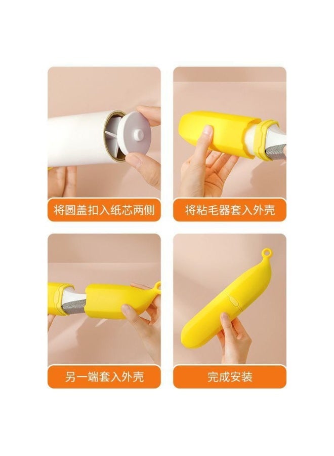 Banana-shaped pet hair and lint remover – Double-sided adhesive lint roller | For clothes and upholstery - Image 3