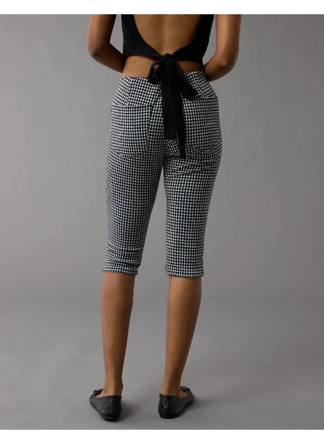 American Eagle AE Stretch Low-Rise Gingham Capri Pant