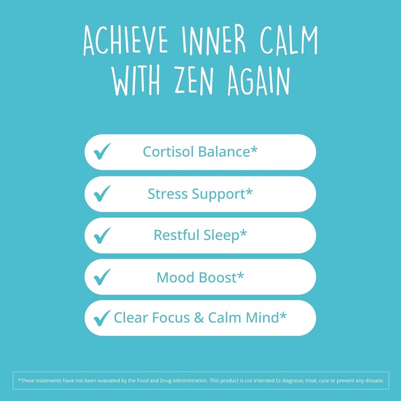 HAPPY HEALTHY HIPPIE Zen Again Cortisol Manager with Ashwagandha KSM66  Cortisol Supplements for Women  11in1 Complex  Natural Stress Support Supplement with LTheanine Rhodiola  Magnesium  Vegan 60 Ct - Image 2