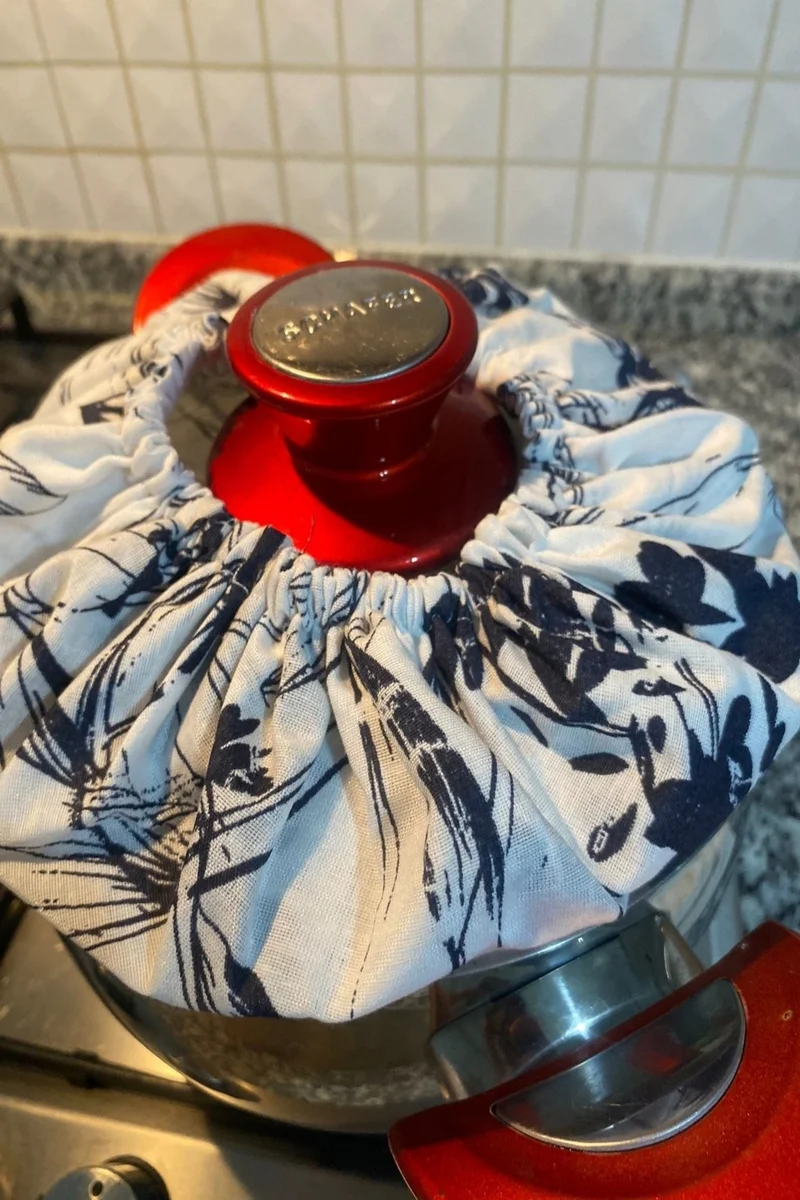 Emtory Home Rice Brewing Cover - Popcorn Oil Leak Proof - Elastic - Navy Blue Floral