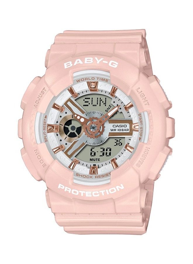 Casio Women Watch Baby -G Analog Digital White Dial Resin Band BA-110XRG-4ADR. - Image 1