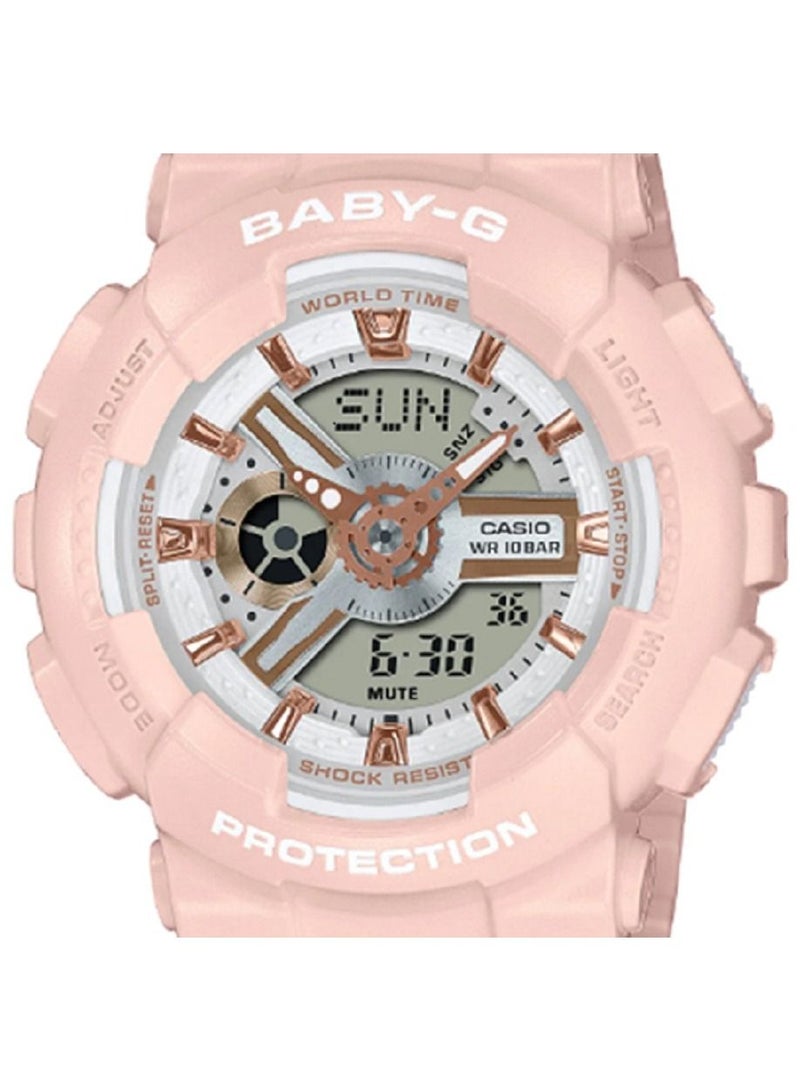 Casio Women Watch Baby -G Analog Digital White Dial Resin Band BA-110XRG-4ADR. - Image 3