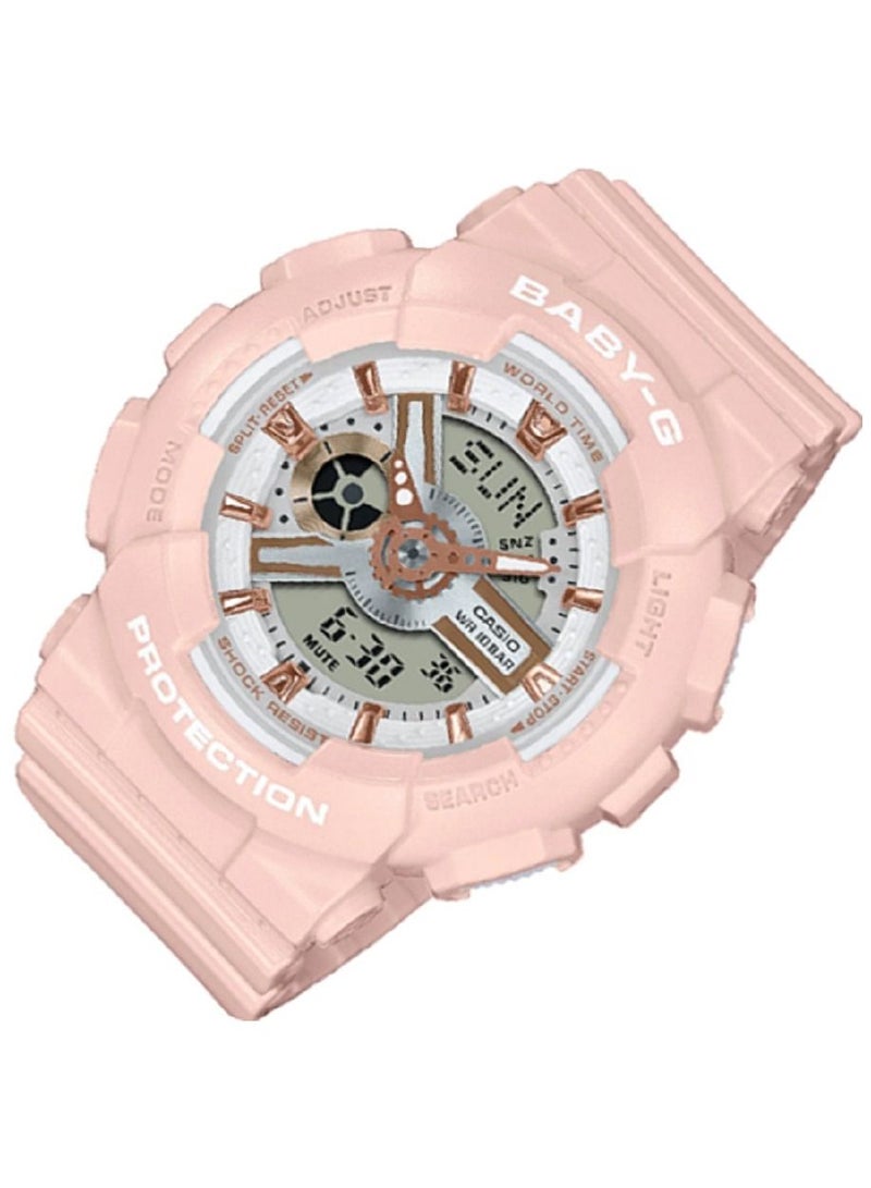 Casio Women Watch Baby -G Analog Digital White Dial Resin Band BA-110XRG-4ADR. - Image 2