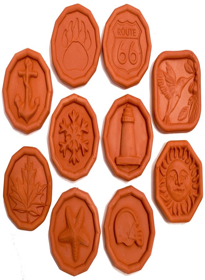 JBK Pottery Terracotta Granules Saver - Minimize Hardening & Clumping, Durable Clay Disc, Airtight Keeper for Freshness, Ideal for Baking & Storaging Dry Ingredients, Assorted Designs (Pack of 10) - Image 1