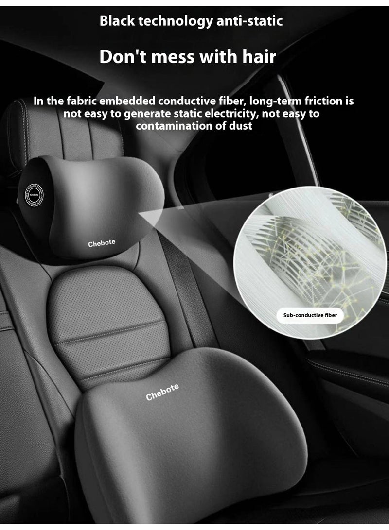 Car Neck and Back Cushion Lumbar Support Pillow for Office Chair and Car Seat,Softness Memory Foam Comfortable Ergonomic Design for Neck and Back Rest Pillow, Black - Image 5