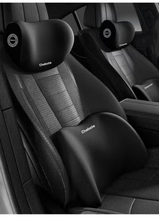 Chebote Car Lumbar Support & Neck Pillow Kit,Headrest & Lumbar Support Pillow For Office Chair,Car Seat,Wheelchair, Gaming, Pain Relief Ergonomic Car Comfort Memory Foam Neck Lumbar Support & Car Seat Headrest - Image 1