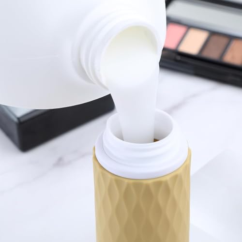Voroly Travel Bottles Kit for Toiletries Organizer 90ml TSA Approved Silicone Containers Portable Split Bottle Accessories for Conditioner Shampoo Lotion - 4 Pack (CHEX, Brown) - Image 3