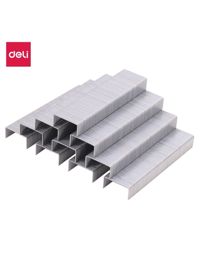 Deli دلي E0012S دبابيس، 26/6 علبة 1000 قطعة مطلية بالزنك ذات رؤوس حادة فضية - للتخزين المكتبي - Image 2