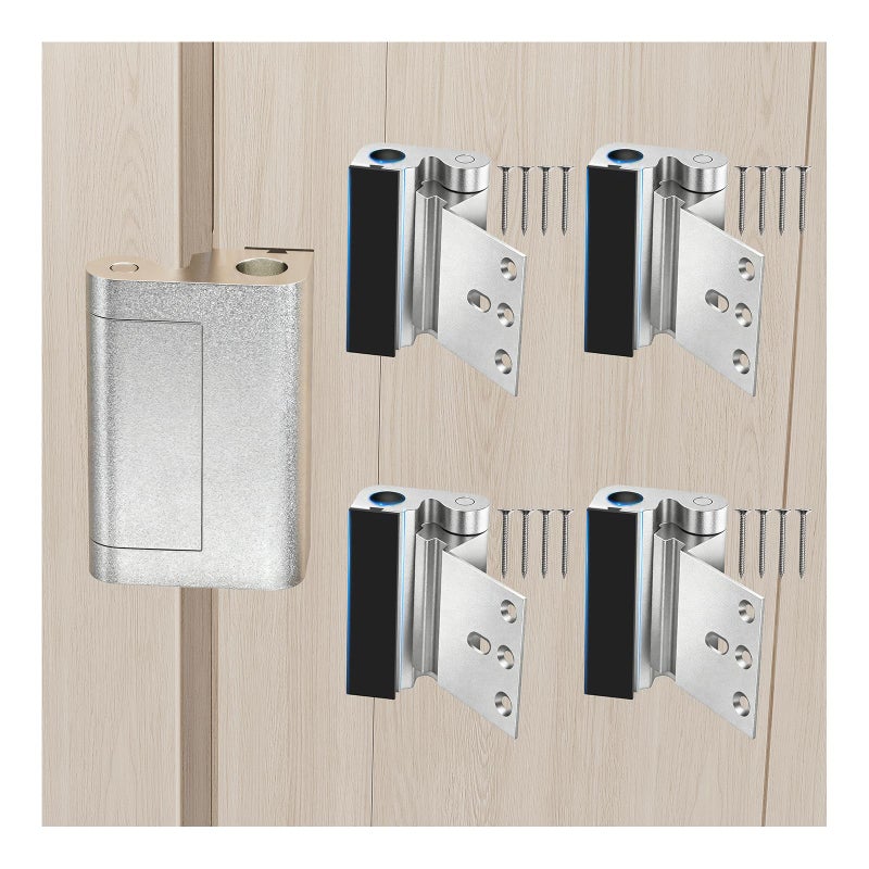 Tonitrui Home Security Door Reinforcement Lock for FrontInward Swing Doors Upgraded Reinforced 1200lbs Capacity Night Kids Safety Metal Flip Deadbolt Latch 4Pack Silver - Image 2