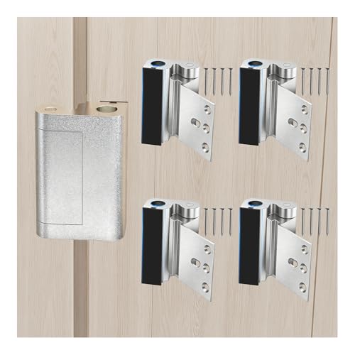 Tonitrui Home Security Door Reinforcement Lock for FrontInward Swing Doors Upgraded Reinforced 1200lbs Capacity Night Kids Safety Metal Flip Deadbolt Latch 4Pack Silver - Image 1