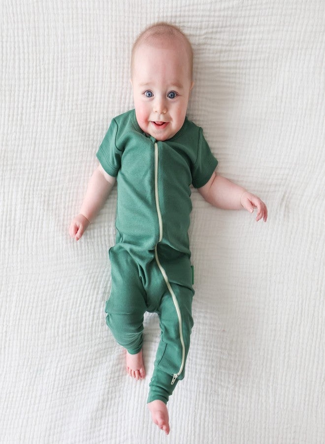PARADE Organic Essentials '2-Way' Zip Romper - Short Sleeve Emerald Green 18-24 Months - Image 2