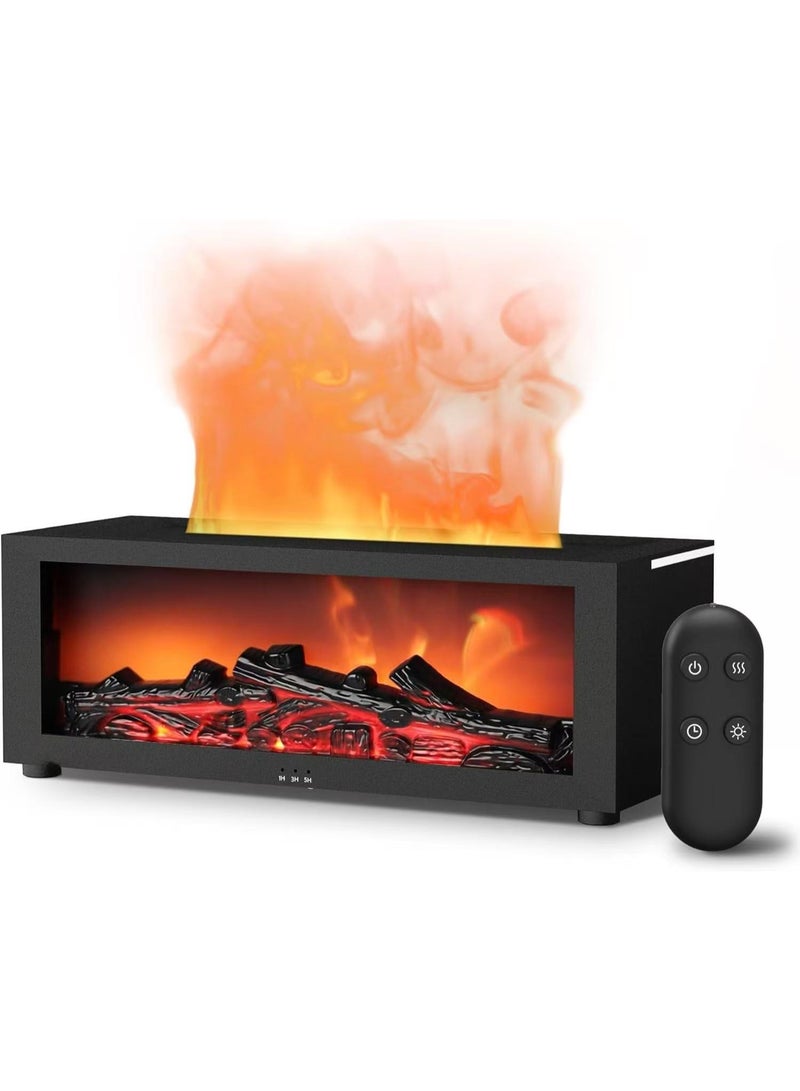 حقل مرطب هواء، ناشر الزيوت العطقية مع تحكم عن بعد، جهاز علاج عطري بتأثيرات لهب ديناميكي سعة 350 مل، مرطب هواء، إيقاف تلقائي عند نفاد الماء للمكتب وغرفة النوم والمنزل. - Image 1