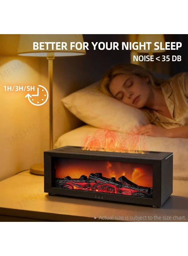 حقل مرطب هواء، ناشر الزيوت العطقية مع تحكم عن بعد، جهاز علاج عطري بتأثيرات لهب ديناميكي سعة 350 مل، مرطب هواء، إيقاف تلقائي عند نفاد الماء للمكتب وغرفة النوم والمنزل. - Image 3