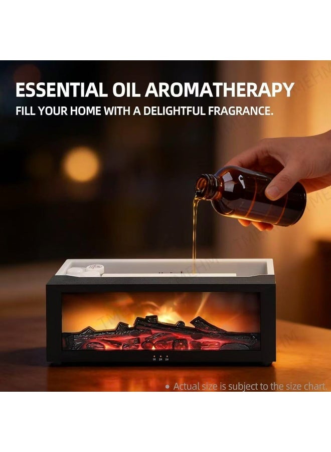 حقل مرطب هواء، ناشر الزيوت العطقية مع تحكم عن بعد، جهاز علاج عطري بتأثيرات لهب ديناميكي سعة 350 مل، مرطب هواء، إيقاف تلقائي عند نفاد الماء للمكتب وغرفة النوم والمنزل. - Image 5