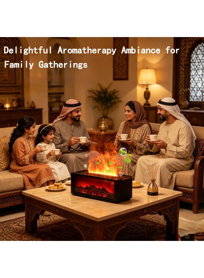 حقل مرطب هواء، ناشر الزيوت العطقية مع تحكم عن بعد، جهاز علاج عطري بتأثيرات لهب ديناميكي سعة 350 مل، مرطب هواء، إيقاف تلقائي عند نفاد الماء للمكتب وغرفة النوم والمنزل. - Image 2