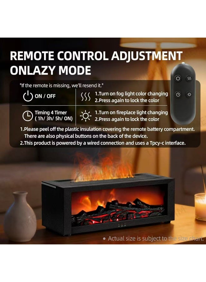 حقل مرطب هواء، ناشر الزيوت العطقية مع تحكم عن بعد، جهاز علاج عطري بتأثيرات لهب ديناميكي سعة 350 مل، مرطب هواء، إيقاف تلقائي عند نفاد الماء للمكتب وغرفة النوم والمنزل. - Image 4