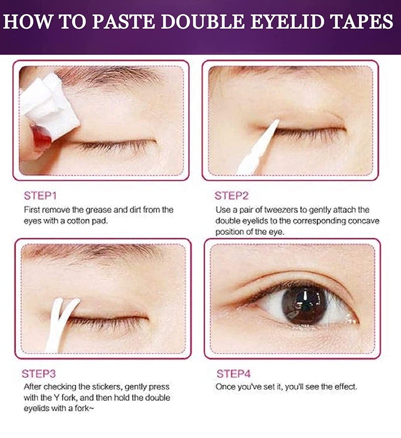 Abhsant Abhsant 600Pcs Eyelid Tape Portable Breathable Natural Invisible Single Sided Tool Natural Strips Stickers Instant Eye Lift Strips With Fork Shadow Sticker Waterproof Lightweight for Girl woman  - Image 4