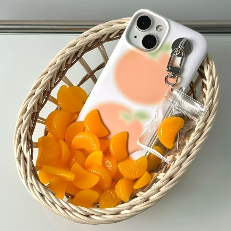 3 Pcs Korean Style Orange Design Transparent Bag Phone Pendant - Image 3