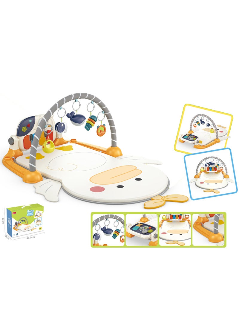 MaBaby 3 in 1 Baby Play Mat Baby Gym,Funny Play Piano Baby Activity Gym Mat with 5 Infant Learning Sensory Baby Toys, Music and Lights Boy & Girl Gifts for Newborn Baby - Image 1