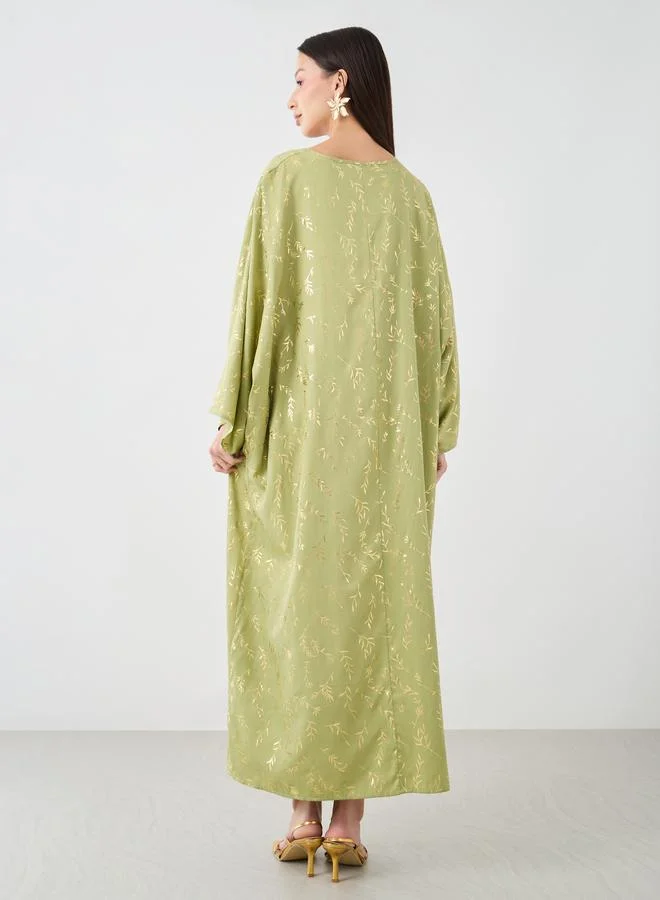 Take Two Take Two Foil Printed Batwing Sleeve Kaftan
