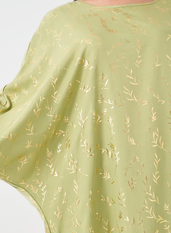 Take Two Take Two Foil Printed Batwing Sleeve Kaftan  - Image 3