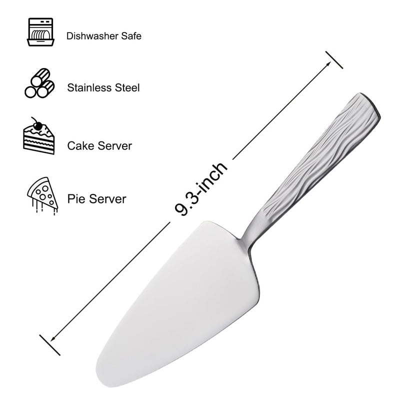 Seeshine Silver Cake Server  9.3-Inch Stainless Steel Pie Server  Pizza Server Of 3  Pie Server Spatula  Cake And Pie Servers  Dishwasher Safe - Image 2