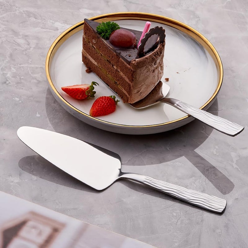Seeshine Silver Cake Server  9.3-Inch Stainless Steel Pie Server  Pizza Server Of 3  Pie Server Spatula  Cake And Pie Servers  Dishwasher Safe - Image 4