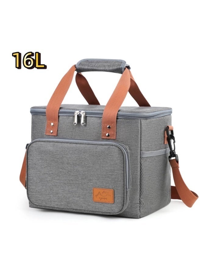 Insulated Lunch Bag 16L for Adults – Large Reusable Waterproof Oxford Cooler Tote with Food-Safe Aluminum Foil Interior – Holds Meals, Snacks, and Up to 20 x 330ml Bottles – Thermal Lunch Box Ideal for Work, School, Travel, Camping, Outdoor Activities, and Family Outings - Image 1