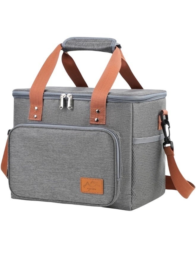 Insulated Lunch Bag 16L for Adults – Large Reusable Waterproof Oxford Cooler Tote with Food-Safe Aluminum Foil Interior – Holds Meals, Snacks, and Up to 20 x 330ml Bottles – Thermal Lunch Box Ideal for Work, School, Travel, Camping, Outdoor Activities, and Family Outings - Image 2