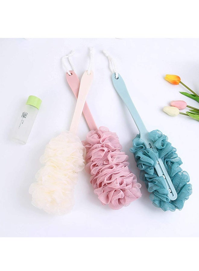 HOMESTAR 3 Pack Back Scrubber Long Handled ，Bath Brush Soft Mesh Sponge， Exfoliating Body Scrub Back Cleaner Loofah Bathroom Shower Accessories for Women and Men - Image 3