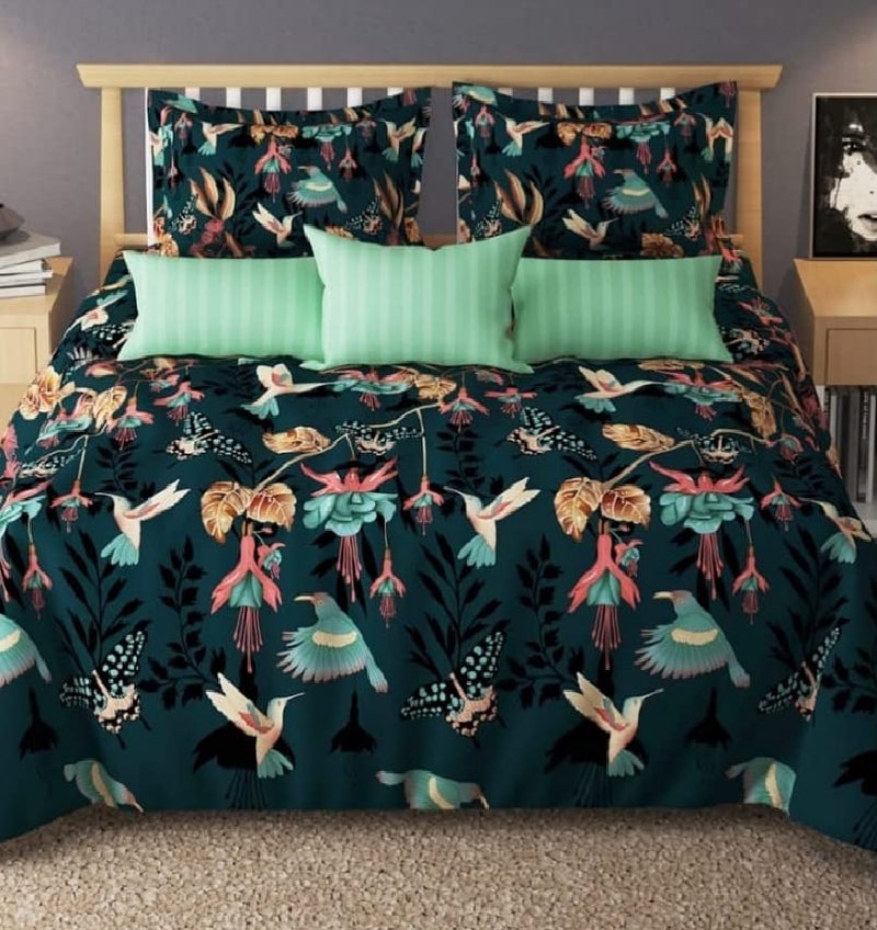 Laying Style™ Supersoft Glace Cotton Double Bed AC Comforter Set King Size Double Bed with 1 Flat Bedsheet with 2 Pillow Covers II 4 pc Bedding Set - (Comforter with Bedsheet)